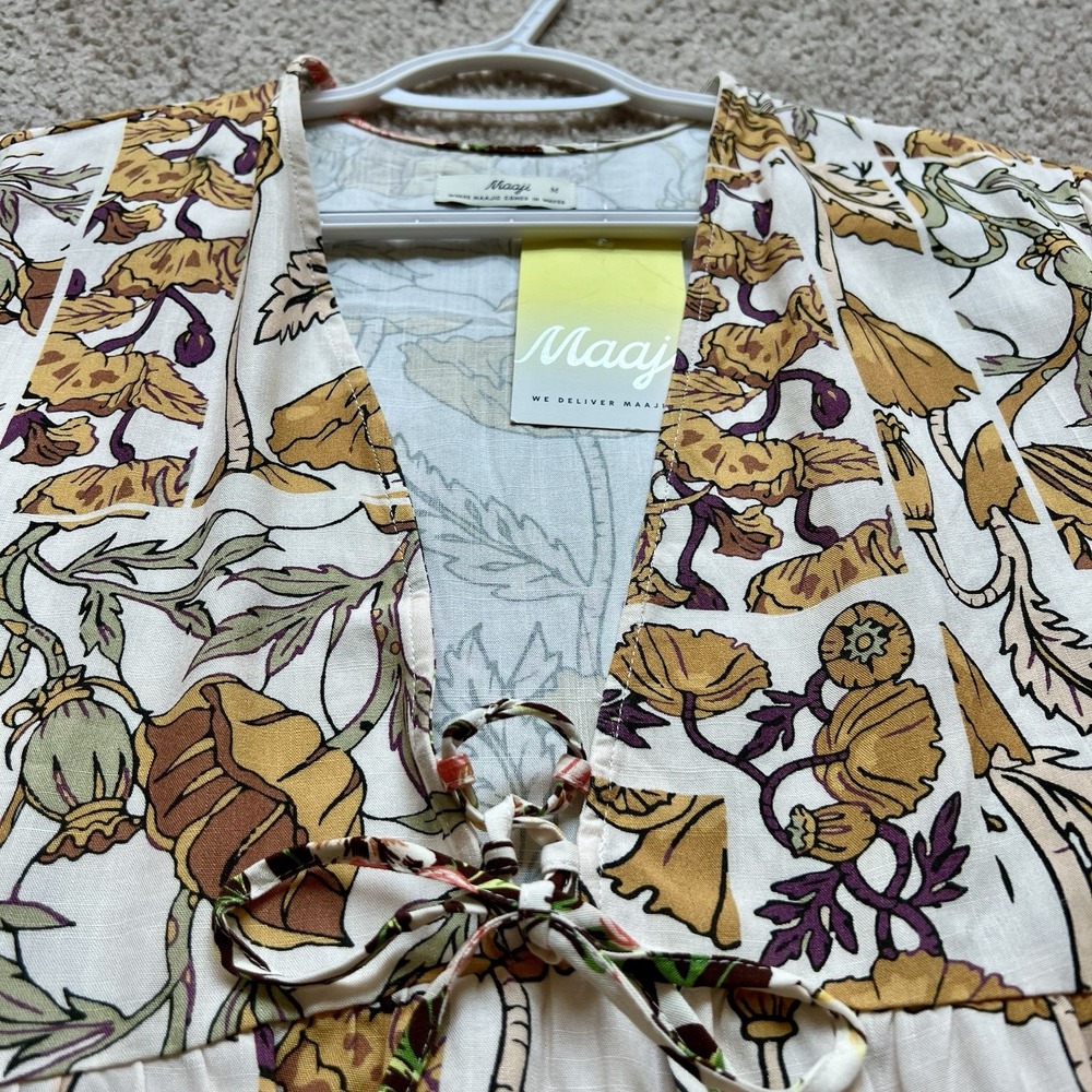 NWT! Maaji  Floral Spring Garden  3/4 Sleeves Short Swim Cover Up‎ Size M - Picture 8 of 10